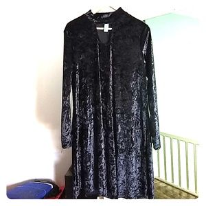 NWOT Black Crushed Velvet Dress